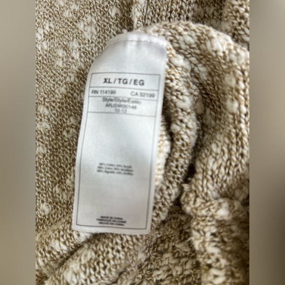 Roxy knitted bohemian beach long popcorn style cardigan sweater size XL - Picture 5 of 10